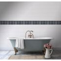 British Ceramic Tile Hemingway Diamond Décor Charcoal 25 x 50cm Wall Tile