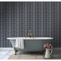 British Ceramic Tile Hemingway Diamond Décor Charcoal 25 x 50cm Wall Tile
