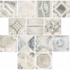 Italian Design Heritage Blanc Deco 33.3cm x 33.3cm Wall & Floor Tile
