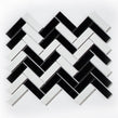 Herringbone Black and White Matt 31.8cm x 24.7cm Wall Mosaic