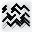 Herringbone Black and White Matt 31.8cm x 24.7cm Wall Mosaic