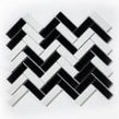 Herringbone Black and White Matt 31.8cm x 24.7cm Wall Mosaic