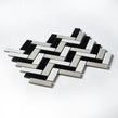 Herringbone Black and White Matt 31.8cm x 24.7cm Wall Mosaic