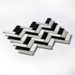 Herringbone Black and White Matt 31.8cm x 24.7cm Wall Mosaic