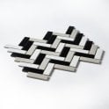 Herringbone Black and White Matt 31.8cm x 24.7cm Wall Mosaic