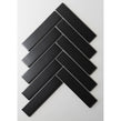 Herringbone Black Matt 20.9cm x 24.7cm (3.2cmx 14.5cm) Wall Mosaic