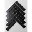 Herringbone Black Matt 20.9cm x 24.7cm (3.2cmx 14.5cm) Wall Mosaic