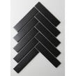 Herringbone Black Matt 20.9cm x 24.7cm (3.2cmx 14.5cm) Wall Mosaic