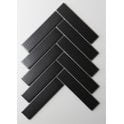 Herringbone Black Matt 20.9cm x 24.7cm (3.2cmx 14.5cm) Wall Mosaic