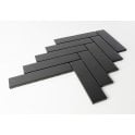 Herringbone Black Matt 20.9cm x 24.7cm (3.2cmx 14.5cm) Wall Mosaic