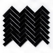 Herringbone Black Matt 31.8cm x 24.7cm (2.3cm x 7.3cm) Mosaic Tile