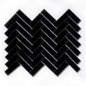 Herringbone Black Matt 31.8cm x 24.7cm (2.3cm x 7.3cm) Mosaic Tile