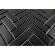 Herringbone Black Matt 31.8cm x 24.7cm (2.3cm x 7.3cm) Mosaic Tile