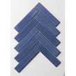 Herringbone Blue Gloss 20.9cm x 24.7cm (3.2cm x 14.5cm) Wall Mosaic