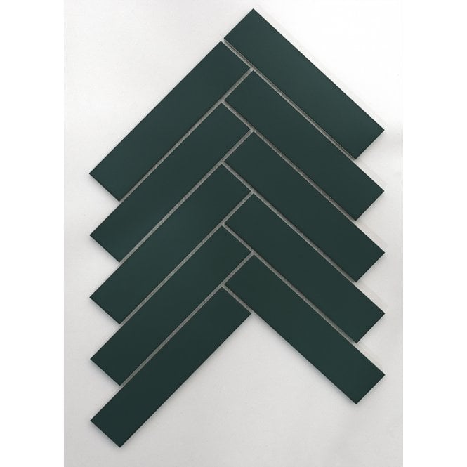 Herringbone Buckingham Green Matt 20.9cm x 24.7cm (3.2cmx 14.5cm) Wall & Floor Mosaic