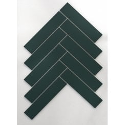 Herringbone Buckingham Green Matt 20.9cm x 24.7cm (3.2cmx 14.5cm) Wall & Floor Mosaic