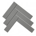 Herringbone Grey Matt 20.4cm x 28cm (4.5cm x 19.5cm) Wall & Floor Mosaic