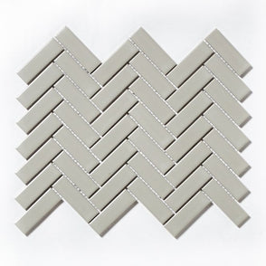 Herringbone Grey Matt 31.8cm x 24.7cm Wall Mosaic