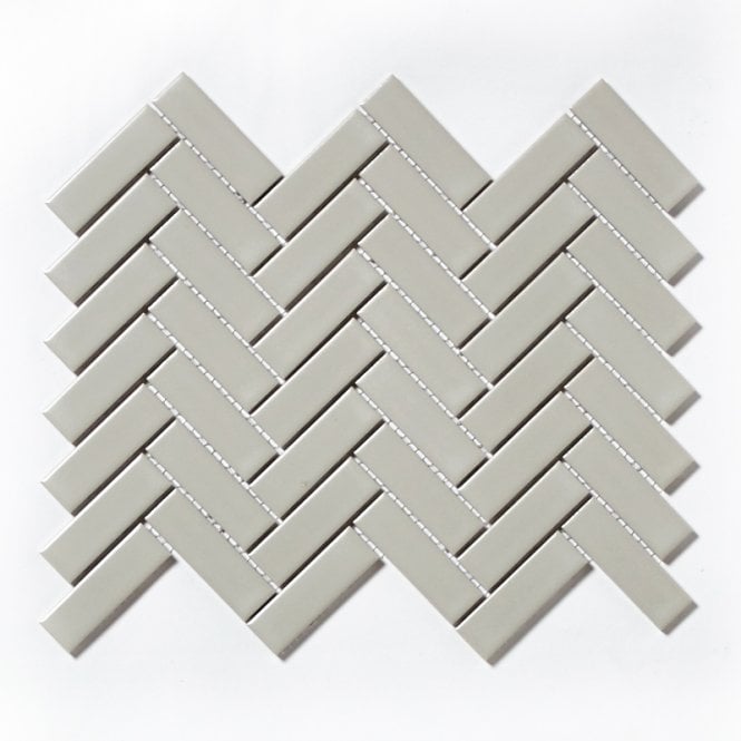 Herringbone Grey Matt 31.8cm x 24.7cm Wall Mosaic
