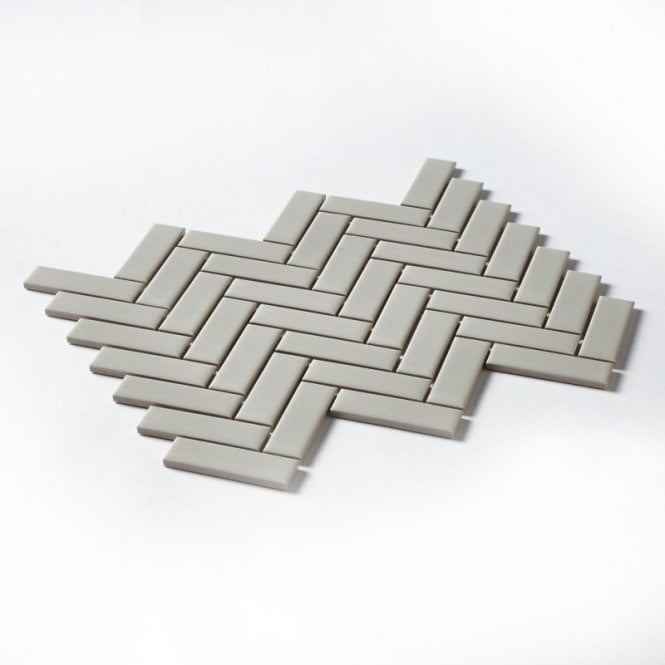 Herringbone Grey Matt 31.8cm x 24.7cm Wall Mosaic