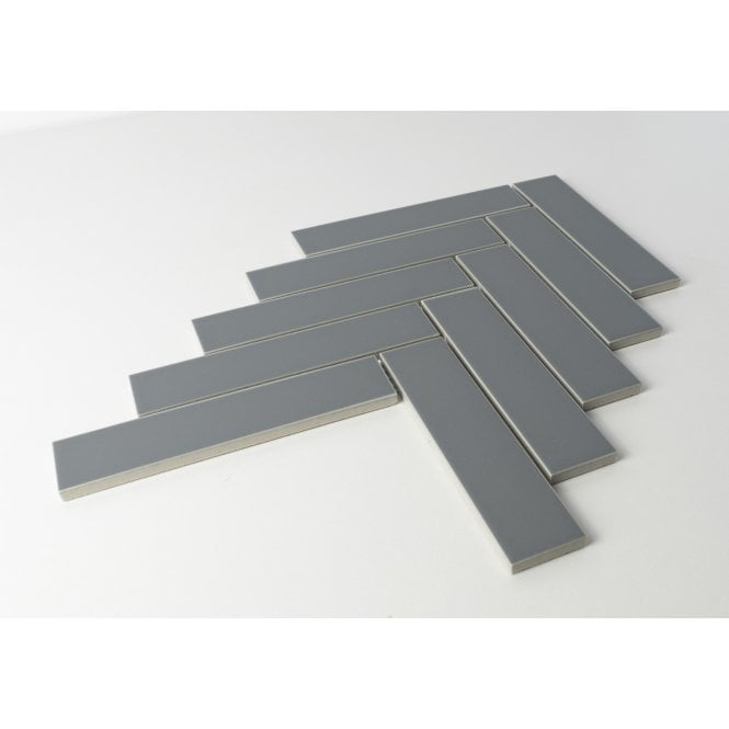 Herringbone Light Grey Matt 20.9cmx 24.7cm (3.2cmx 14.5cm) Wall Mosaic