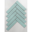 Herringbone Mint Green Matt 20.9cm x 24.7cm (3.2cmx 14.5cm) Wall Mosaic