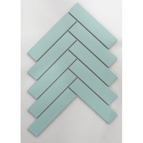 Herringbone Mint Green Matt 20.9cm x 24.7cm (3.2cmx 14.5cm) Wall Mosaic