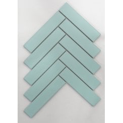 Herringbone Mint Green Matt 20.9cm x 24.7cm (3.2cmx 14.5cm) Wall Mosaic