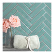 Herringbone Mint Green Matt 20.9cm x 24.7cm (3.2cmx 14.5cm) Wall Mosaic