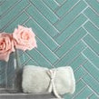 Herringbone Mint Green Matt 20.9cm x 24.7cm (3.2cmx 14.5cm) Wall Mosaic
