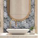 Herringbone Mother Of Pearl Black (1.5cm x 3cm) 27cm x 28.7cm Mosaic Tile