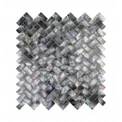 Herringbone Mother Of Pearl Black (1.5cm x 3cm) 27cm x 28.7cm Mosaic Tile