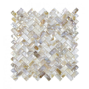 Herringbone Mother Of Pearl White (1.5cm x 3cm) 27cm x 28.7cm Mosaic Tile