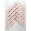 Herringbone Pink Matt 20.9cm x 24.7cm (3.2cmx 14.5cm) Wall Mosaic
