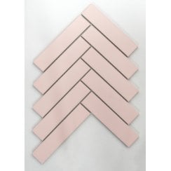Herringbone Pink Matt 20.9cm x 24.7cm (3.2cmx 14.5cm) Wall Mosaic