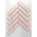 Herringbone Pink Matt 20.9cm x 24.7cm (3.2cmx 14.5cm) Wall Mosaic