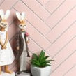 Herringbone Pink Matt 20.9cm x 24.7cm (3.2cmx 14.5cm) Wall Mosaic
