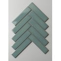 Herringbone Teal Gloss 20.9cmx 24.7cm (3.2cmx 14.5cm) Wall Mosaic