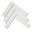 Herringbone White Gloss 20.4cm x 28cm (4.5cm x 19.5cm) Mosaic Tileaic