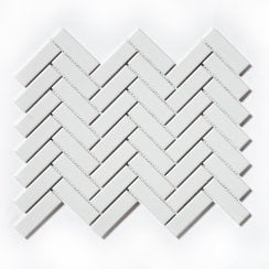 Herringbone White Gloss 31.8cm x 24.7cm (2.2cm x 7.2cm) Mosaic Tile