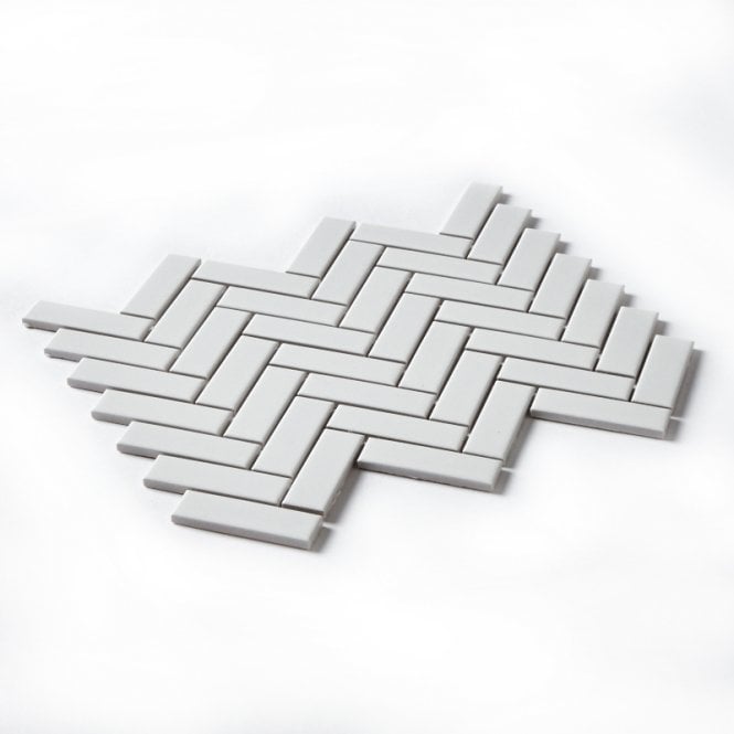 Herringbone White Gloss 31.8cm x 24.7cm (2.2cm x 7.2cm) Mosaic Tile