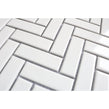 Herringbone White Gloss 31.8cm x 24.7cm (2.2cm x 7.2cm) Mosaic Tile