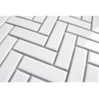 Herringbone White Gloss 31.8cm x 24.7cm (2.2cm x 7.2cm) Mosaic Tile