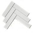 Herringbone White Matt 20.4cm x 28cm (4.5cm x 19.5cm) Mosaic Tile