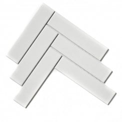 Herringbone White Matt 20.4cm x 28cm (4.5cm x 19.5cm) Mosaic Tile