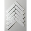 Herringbone White Matt 20.9cm x 24.7cm (3.2cm x 14.5cm) Wall Mosaic