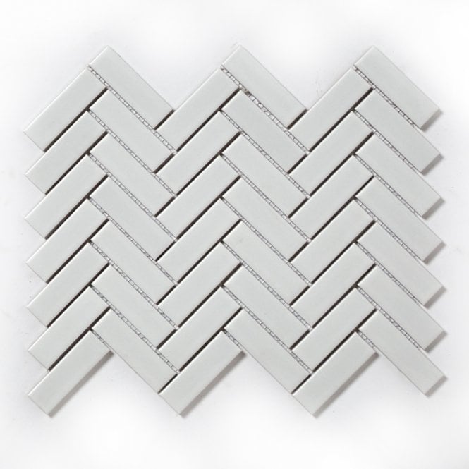 Herringbone White Matt 31.8cm x 24.7cm (2.3cm x 7.3cm) Mosaic Tile