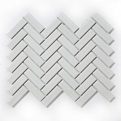 Herringbone White Matt 31.8cm x 24.7cm (2.3cm x 7.3cm) Mosaic Tile