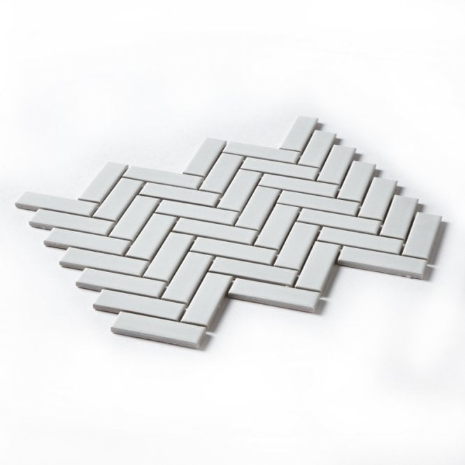 Herringbone White Matt 31.8cm x 24.7cm (2.3cm x 7.3cm) Mosaic Tile