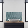 Hexacube 3D Gloss Teal 30.5cm x 26.5cm Mosaic